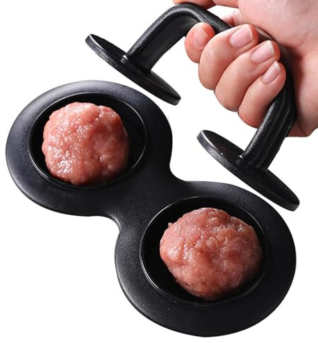 Burger Mould, Patty Maker, Double Hole Patty Mould Set, Non-Stick Meat Mould Ring, Slider Burger Press for Barbecue Beef Veggie Burger, Barbecue