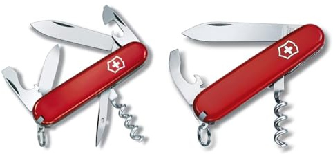 Victorinox, Spartan, Navaja Multiuso Suiza, Cuchillo bolsillo, Regalo, 12 Funciones, Hoja grande, Sacacorchos, Rojo & Navaja de Oficial, Waiter, Rojo