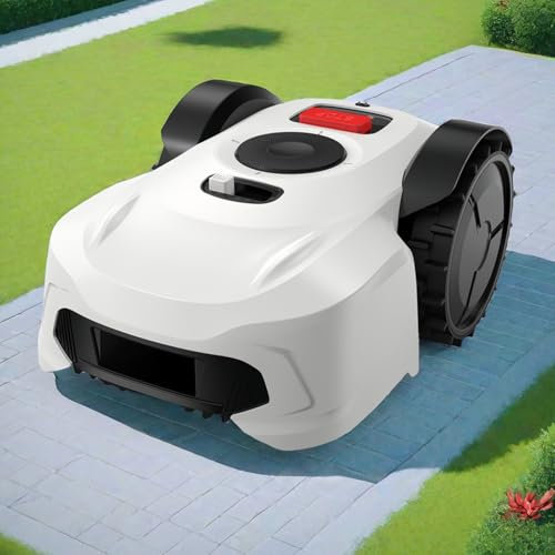 Robot Lawn Mower 1/4 Acre / 10,890 Sq. Ft, Automatic Lawnmower APP Control with Boundary Line, RTK+Vision Mapping, Path Planning, Automatic Self Charging, Rain Sensor