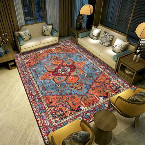 PEIHUODAN Tappeto Persiano Orientale Vintage Moderno, Grande Dimensione (160x230cm) per Salotto, Soggiorno, Camera da Letto, Lavabile