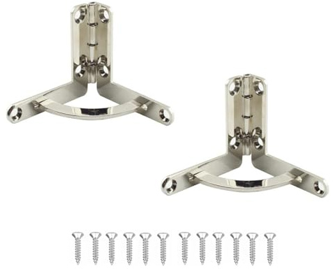 Lot de 2 charnières à ressort en alliage de zinc Concealable Quadrant Charnière pliante à 90 degrés pour bijoux, vin, boîte en bois (argent)