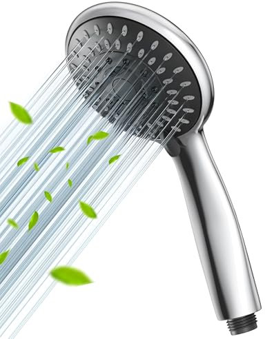 VOXON Hochdruck Duschkopf, Wassersparender Handbrause Dusche, Druckerhöhend Brausekopf, Shower Head mit 5 Strahlarten, Anti-Kalk Sparduschkopf, Duschbrause für Badezimmer, Hotel und Zuhause