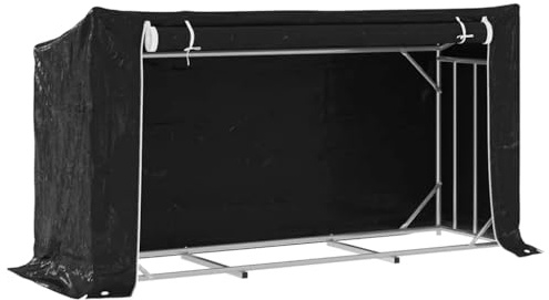 vidaXL Brennholzregal mit Regenschutz 200,5x60,5x110,5 cm