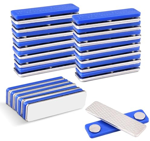 20 Stück Namensschilder Magnetisch für Kleidung,45mm*13mm Namensschilder Für Kleidung Magnet,Name Tag mit 3-Punkt Selbstklebende Magnet für Ausweishalter Namensschildhalter Kleidung Display-Etiketten