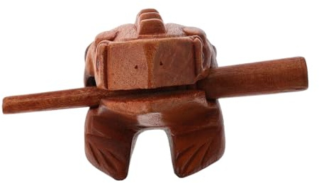 HEMOTON Holzfrosch Schlaginstrument Tierinstrumente Froschstatue Holzfigur Dekor Musikinstrument Froschklangmacher Regaldekoration Schreibtischfigur
