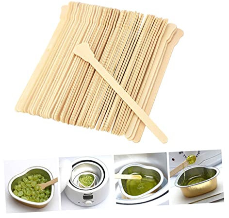 Ipetboom 100pcs Disposable Wooden Wax Stick for Hair Removal for Soft Waxing Spatulas and Waxing Procedures at Home Salon