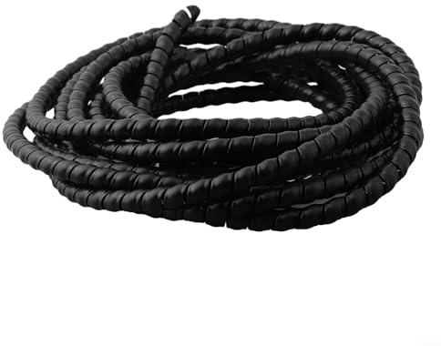 Gaine de tuyau flexible en spirale noire 5 m pour câbles hydrauliques et pneumatiques et léger (D-12 mm)
