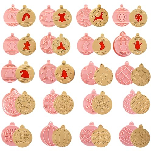 YeahBoom 20 Stück Weihnachtsausstecher,Ausstechförmchen Weihnachten,Weihnachten Keksausstecher,Kunststoff Ausstechformen,3D Plätzchen Ausstecher,Plätzchenformen für Kinder,Kinder Keksausstecher Set