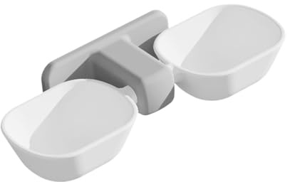 FUTUREORYY Wall-mounted Pet Feeder Double Bowl for Cats and Dogs, Plastic Material, Fully Detachable and Anti-tipping Design, for Home Feeding and Space Saving