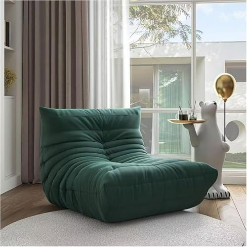 Togo Chair，Togo Sofa，Togo Sessel，togosofa， Schaumstoff-Sitzsack, Sofa, komprimierbar, Loungesessel, Meditation für Zuhause und Büro (Dunkelgrün)