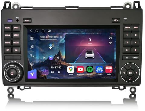 Erisin 8G+128GB Android 16 Autoradio GPS per Mercedes Classe A/B W169 W245 | Qualcomm 8-Core Autoradio Bluetooth per Sprinter Viano VW Crafter 7 2Din Radio DAB CarPlay Android Auto Wifi SWC USB Canbus