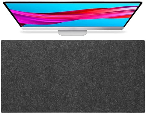 140x60cm große Schreibtischunterlage aus Filz, 140x70cm große Computerunterlage für Mauspad und Tastatur, Rutschfester Schreibtischschutz für Büro, Arbeit und Zuhause(BlackGray,140x60cm)