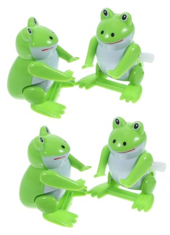 GARIOUANS 4pcs Wind-up Frog for Halloween Party Favors and Birthday Decorations Cute Animal Figures with Jumping Mechanism for Rewards and Play Miniature Figures for Fun Celebrations