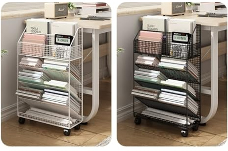 Armadietto per documenti con ruote, multifunzione, scaffale per documenti semplice, libreria da pavimento per casa o ufficio