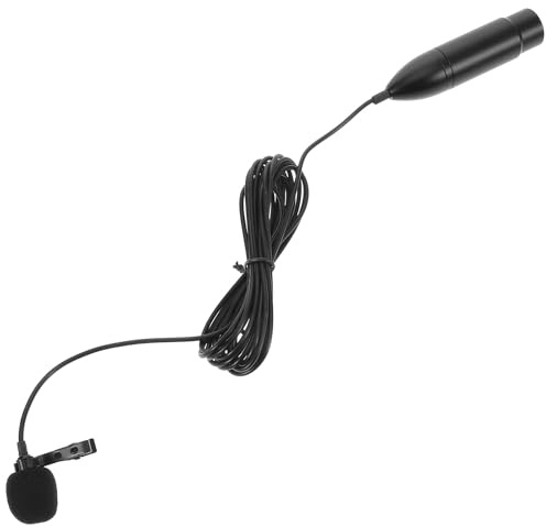 GLEAVI 48v Three-pin Xlr Lavalier Microphone Wired Wearable Lapel Mic 3m Cable Professional Condenser Mic for Live Broadcast and Audio Recording