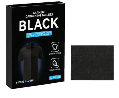 Black Fabric Dye, Black Clothes Dye for Washing Machine, Laundry Sheets, Dye Washing Machine Fabric Dyes Sheets for Clothes, 10 Piece Blacks Clothes Dyes, for Cotton Wool Wood Linen (1box)