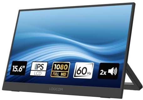 Logicom Nomad Display Ecran Portable 15,6 Pouces Full HD - écran IPS - ecran Portable USB-C & Mini HDMI deuxième écran Ordinateur Portable - ecran pc Gamer Xbox/PS4/5