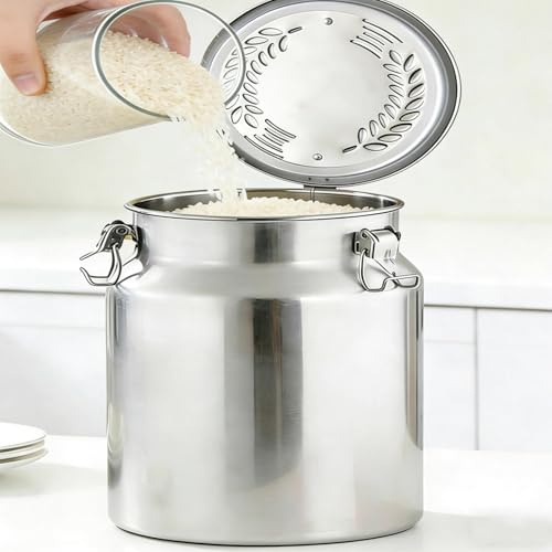 bidon à Lait INOX 5l,Seau Alimentaire INOX pour Huile Et Aliments pour Stockage,A-8L