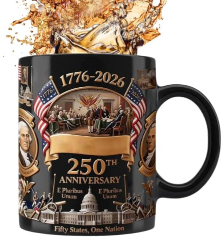Genérico in ceramica – da caffè | Bicchiere patriottico americano per tè, latte, cappuccino, succo di frutta, acqua, cucina, ufficio, festa di compleanno, 450 ml, grande regalo