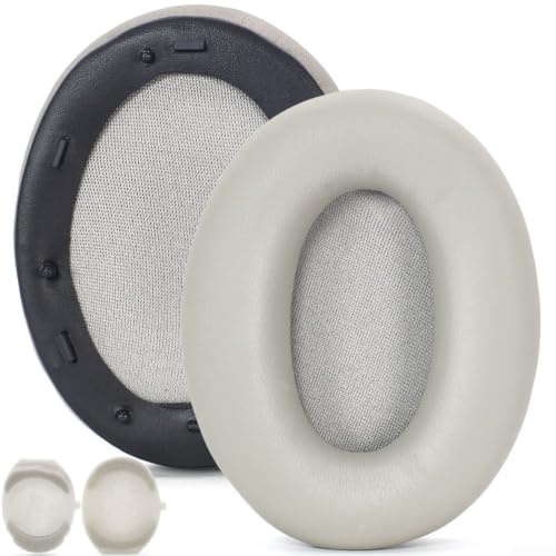Ear Pads Replacement for Sony WH-1000XM3 Headphones: Extra Thick Memory Foam Cushions in Soft PU Leather for Comfort - Black 70mm(Gold)