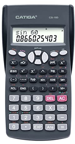 Wissenschaftlicher Taschenrechner 2 Zeilen - für Mathematik (Algebra und Trigonometrie), Wissenschaft, Statistik, Ingenieurwesen, Physik, Business Class, über 200 Funktionen, mit Speicher- und