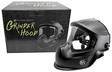 Benchmark Abrasives Professional Grinding Hood Face Shield - ANSI Certified Safety Headgear with Anti-Fog Protection for Woodworking, Cutting & Industrial Use