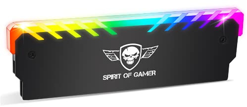 Spirit Of Gamer - HEATSINK - Dissipatore di calore ARGB - Per la memoria RAM - Retroilluminazione RGB indirizzabile a 3 pin / 5 volt – Alluminio