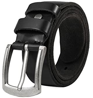 BELTER Ledergürtel Herren Gürtel für Männer 38mm Echter Leder Jeansgürtel mit Geschenkbox (140cm, Schwarz)