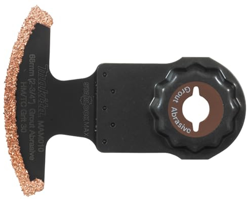 Makita B-66503 Starlock Max HM/TC Segmentsägeblatt 68 mm MAM010 Grout Abrasive, Körnung 30, für Mörtel, Porenbeton, Epoxid, für Multitool, Multifunktionswerkzeug, 1 Stück