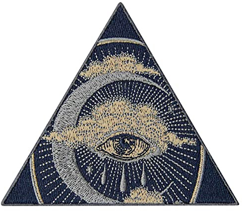 Aufnäher, bestickt, Design: Alles sehende Auge im Himmel, zum Aufbügeln oder Aufnähen