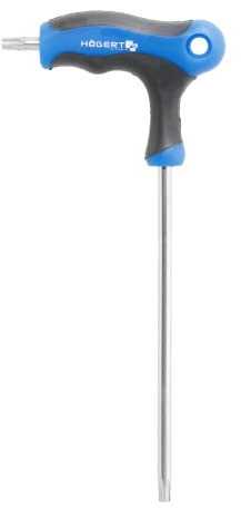 Högert Technik Llave Torx tipo T de 30 mm de diámetro, llave de seguridad Torx Torx con mango en T, llave Torx de seguridad tipo T, resistente a la deformación y a la abrasión