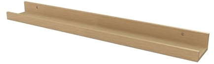 Wackadoo Bilderleiste Eiche Holz 70 cm, Bilder Regale für Wände, Schwebendes FSC-Holz Wandregal, Schweberegal, Wandboard, inkl. Schrauben und Dübel