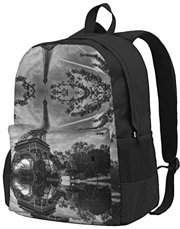 StOlmx Laptop-Rucksack mit Eiffelturm-Muster, Reiserucksack, große Wickeltasche, Arzttasche, Schwarz , One size