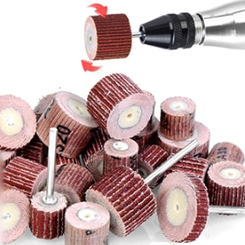Lamellenscheibe, 100 Stück Schleifscheibe mit 10 Stäben for Dremel-Rotationswerkzeuge, 80–600 Körnung, Schleifpapier, Lamellenscheibe for Entfernen von Rost, Entgraten, Schleifen, Polieren (Color : 3