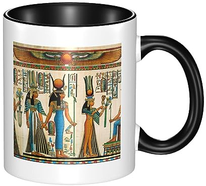RFSHOP Taza de café de cerámica, taza de cerámica para mujeres en el antiguo Egipto, tazas de té personalizadas, taza de bebida, tazas de leche, para uso doméstico en la oficina