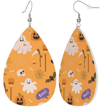 Leder Modische Wassertropfen Ohrringe Halloween Sichel Besen Frauen Anhänger Ohrringe Mädchen Teardrop Ohrringe Schmuck Geschenke Für Geburtstage Hochzeit Party, Einheitsgröße, Leder