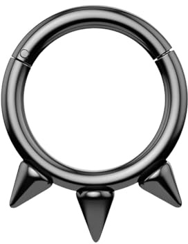 Decentraland 1 Stück 16G Silber Durchmesser 6mm Spike Nase Septum Mund Hoop Ohrring Knorpel Chirurgenstahl Gothic Ring Piercing Schmuck