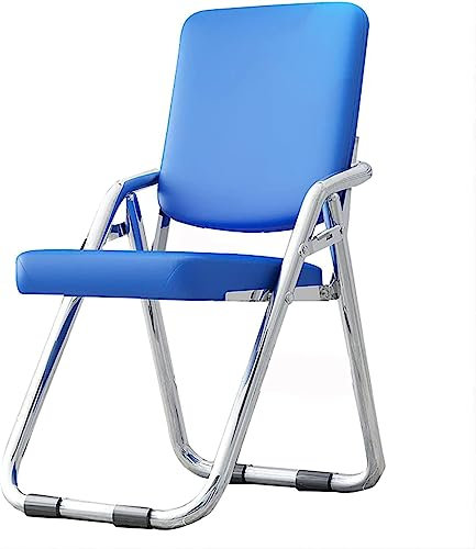 Generisch Klappstuhl aus Metall mit Rückenlehne – bequemer gepolsterter Sitz aus PU-Leder, tragbar und stabil, ideal für Büro, Konferenzraum, Esszimmerstuhl, Klapphocker