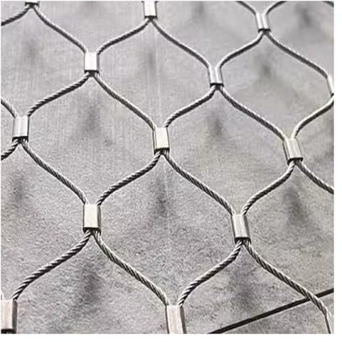 DTVEW 304 Edelstahl-Seilnetz, Flexibles Seil-Geländer-Netz, 9cm/1,5mm Edelstahl-Metallgarten-Maschendrahtgeflecht, Sicherheitsnetz(1.5x5m)