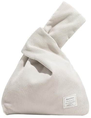 Anopo Japanese Knot Bag Women's Wrist Handbag Sleeve Knot Pouch Small Tote Bag Purse Beige