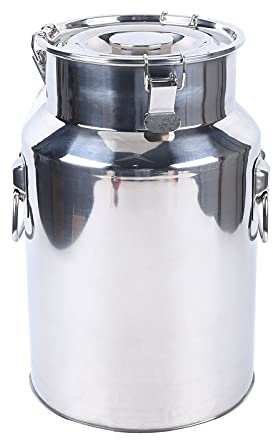 Brocca per il latte da 18 l, in acciaio inox 201, per la preparazione della casa, in argento