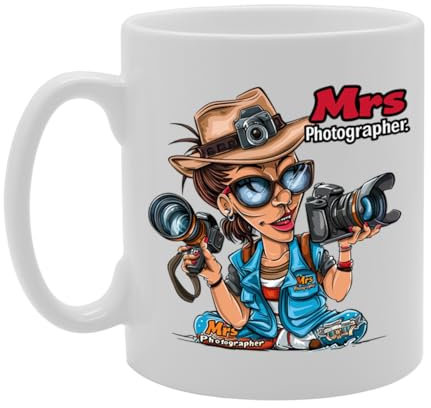 Coralgraph MG6075 Mrs Photographer Mug - for Female Photographers, Photography Enthusiasts, Artists, Durable Ceramic, Dishwasher Safe, Premium Print