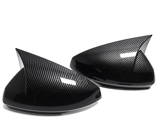 Rückspiegel Abdeckung Für VW Für Polo Mk6 AW für GTI 2018 2019 2020 2021 OX Horn Auto Rückspiegel Abdeckung Caps shell Trim Außen(Kohlefaser-Look)