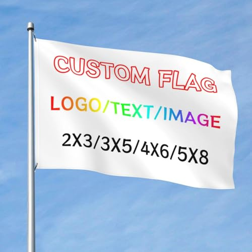 Drapeau Personnalisé & Bannière Personnalisé - Faites Votre Propre Drapeau/Bannière Personnalisés, Ajoutez Votre Logo/Texte/Photo pour la décoration de jardin extérieur - 5x8 Ft - Double Face