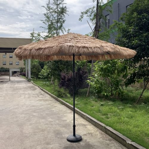 MDXVRKYBC Sonnenschirm Stroh Ø270cm Rund Strandschirm Lichtecht UV-Schutz 30+ Groß Rund Balkon Sonnenschirm Schirm Strand Gartenschirm Für Garten, Balkon, Strand