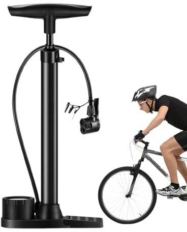 Pompa per bicicletta ad alta pressione con display digitale | Gonfiatore verticale per bicicletta, pompa da terra - pompa ad aria elettrica, accessori per biciclette portatili
