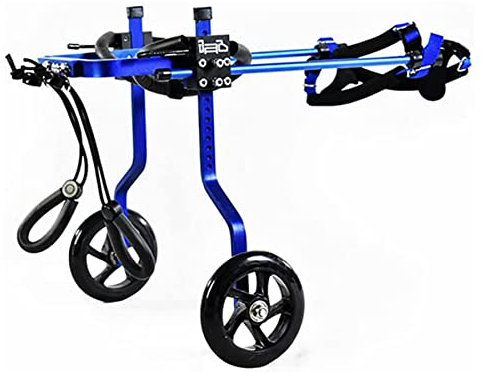 KHLMSRXJ Verstellbarer 2-Rad-Hundewagen/Rollstuhl, Hunde-Mobilitätsgeschirr-Rollstuhl für die Rehabilitation der Hinterbeine, geringes Gewicht, einfache Montage (1–5 kg)