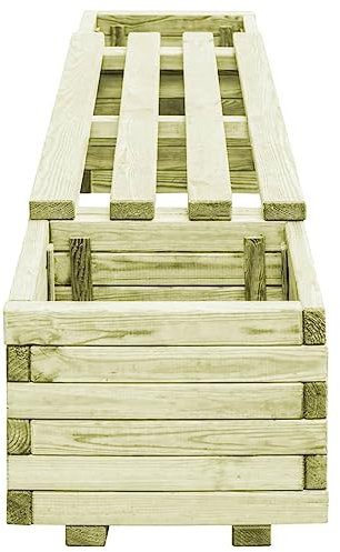 Fioriera da Giardino con Panca in Legno di Pino Impregnato Vaso Per Piante Da Interno Fioriera Con Spalliera Da Esterno Vasi Alti Da Esterno Fioriere Da Esterno Grandi per Esterno Patio Terrazza