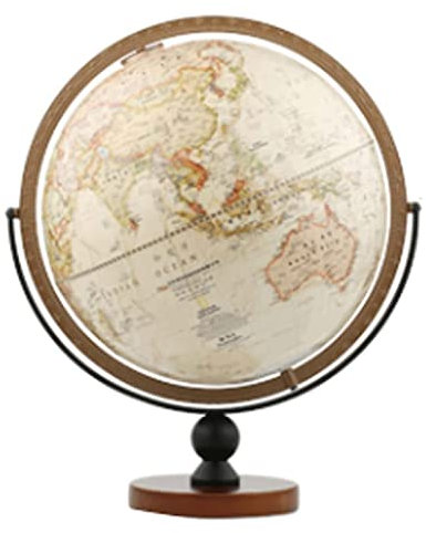 PZEOB Deko-Globus Um 720 ° drehbarer Globus, antike Weltkugeln, Desktop-Politik, geografische Globen für Schüler, Schule, Lernkugeln interessant