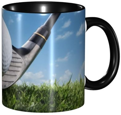 KHDKLXOHZ Carino Golf Club Doppio Colore Tazza di Ceramica - Modello 3D 11oz Tazza di Caffè & Tazza di Tè Bere, Due Toni di Ceramica Colore